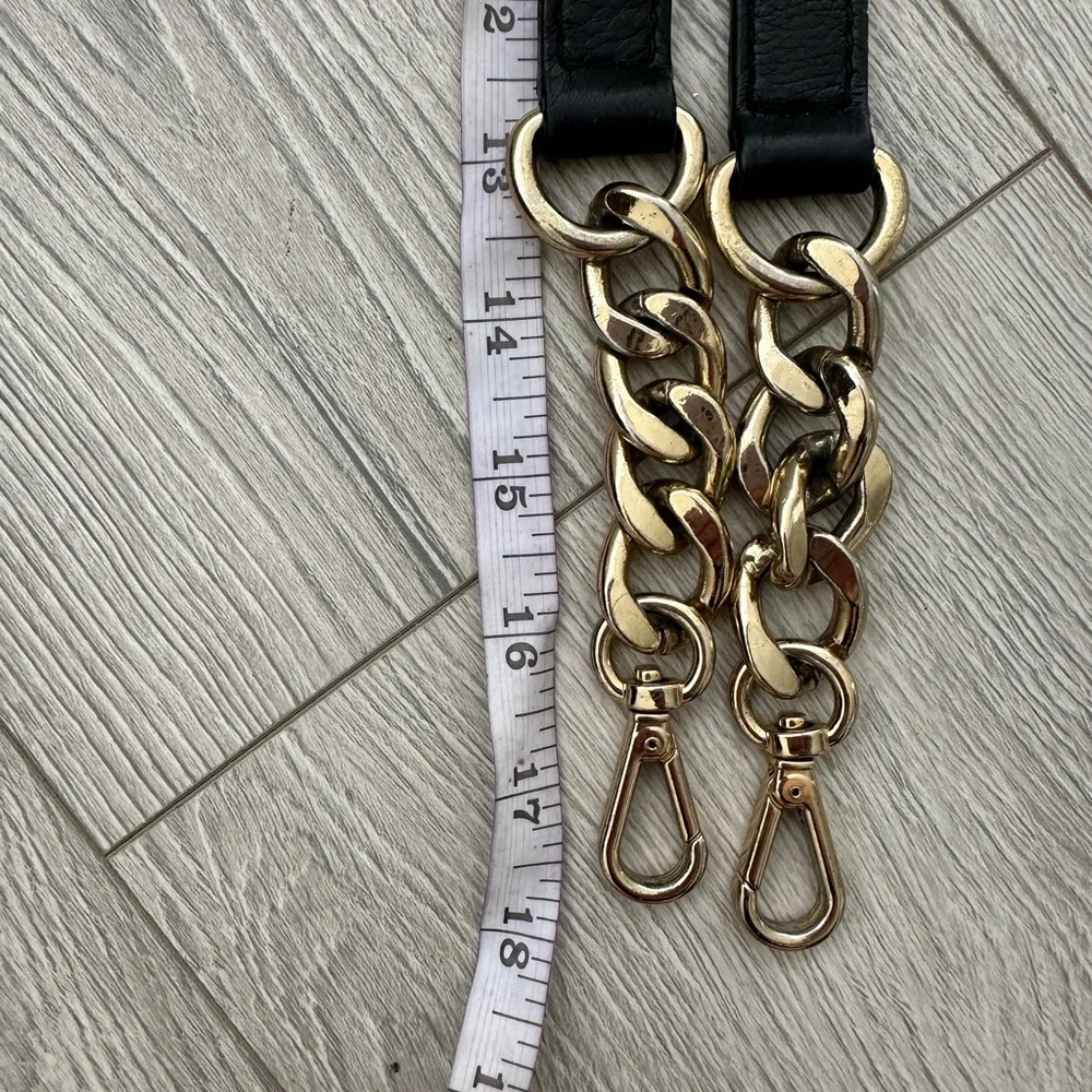 Michael Kors Black Vegan Leather & Gold Chain Bag Replacement Strap See Notes